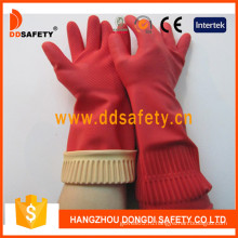 Красные длинные рукавицы бытовые латексные перчатки (DHL442)